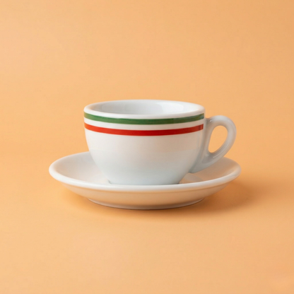 6 x Cappuccino Tasse - TRICOLORE